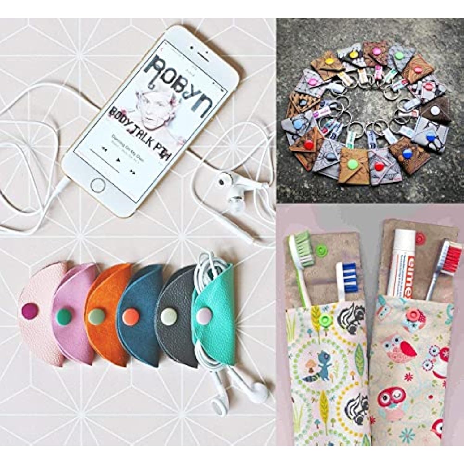 200 Sets Kam Extra Long Prong Plastic Snaps, Size 20 T5 Glossy Round R