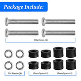 Wall Mounting Screws Bolts Fit for  TV - M8 x 45mm with 25mm Long Spacers, Solid Screw Bolts Hardware, TV Mounting Bolt Compatible with