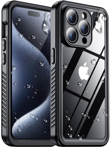 2025 New Designed for iPhone 15 Pro Case Waterproof, [Military Grade Shockproof][Glass Camera Protector & Built-in Screen Protector][IP68