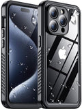 2025 New Designed for iPhone 15 Pro Case Waterproof, [Military Grade Shockproof][Glass Camera Protector & Built-in Screen Protector][IP68