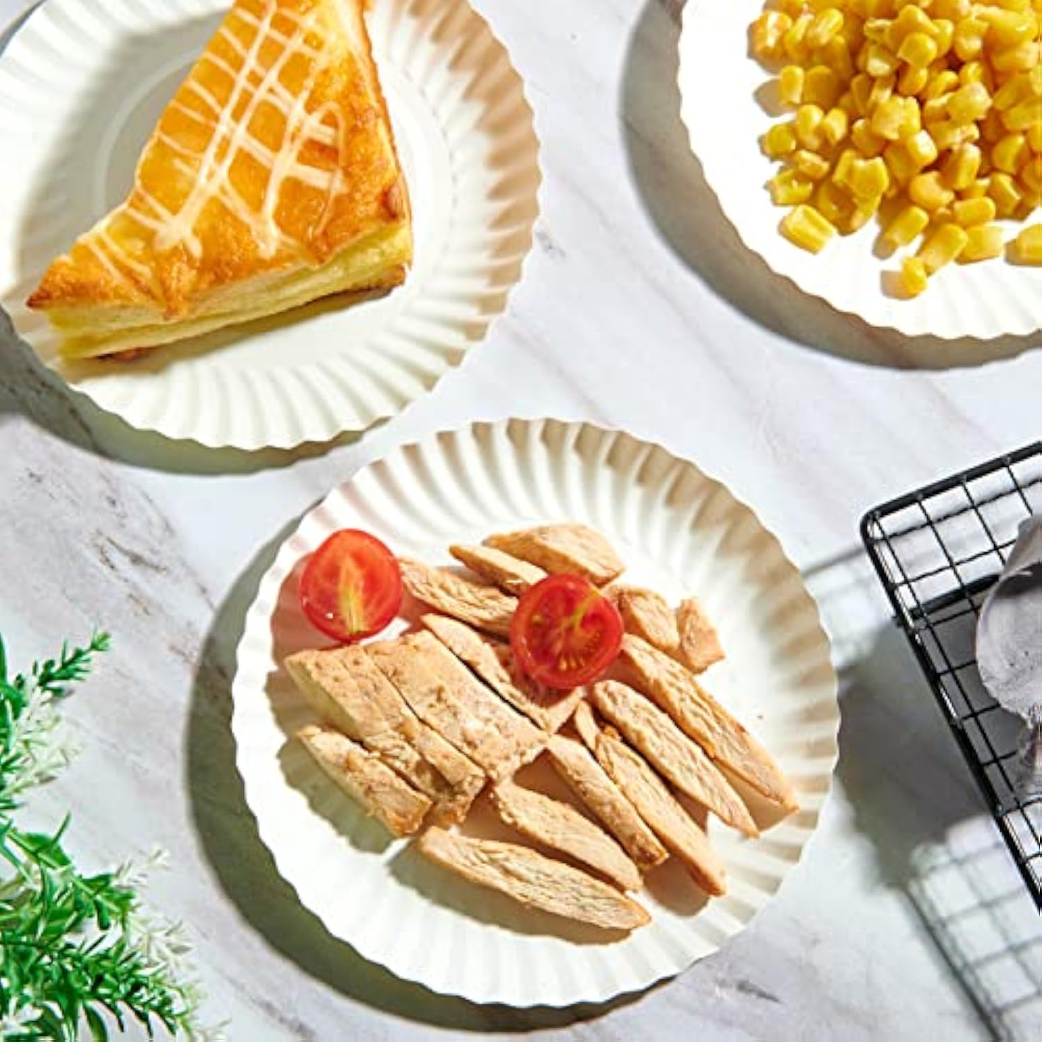 800Pack 6-Inch White Uncoated Disposable Paper Plates Small Dessert Plates