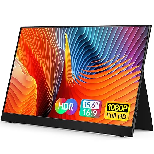 Portable-Monitor-For-Lapto - 15.6'' 1080P Fhd Ips Display Usb-C Hdmi Portable Monitor For Laptop With Cover And Speakers External Monitor For Laptop/Pc/Mac/Phone/Xbox Switch/Ps4/