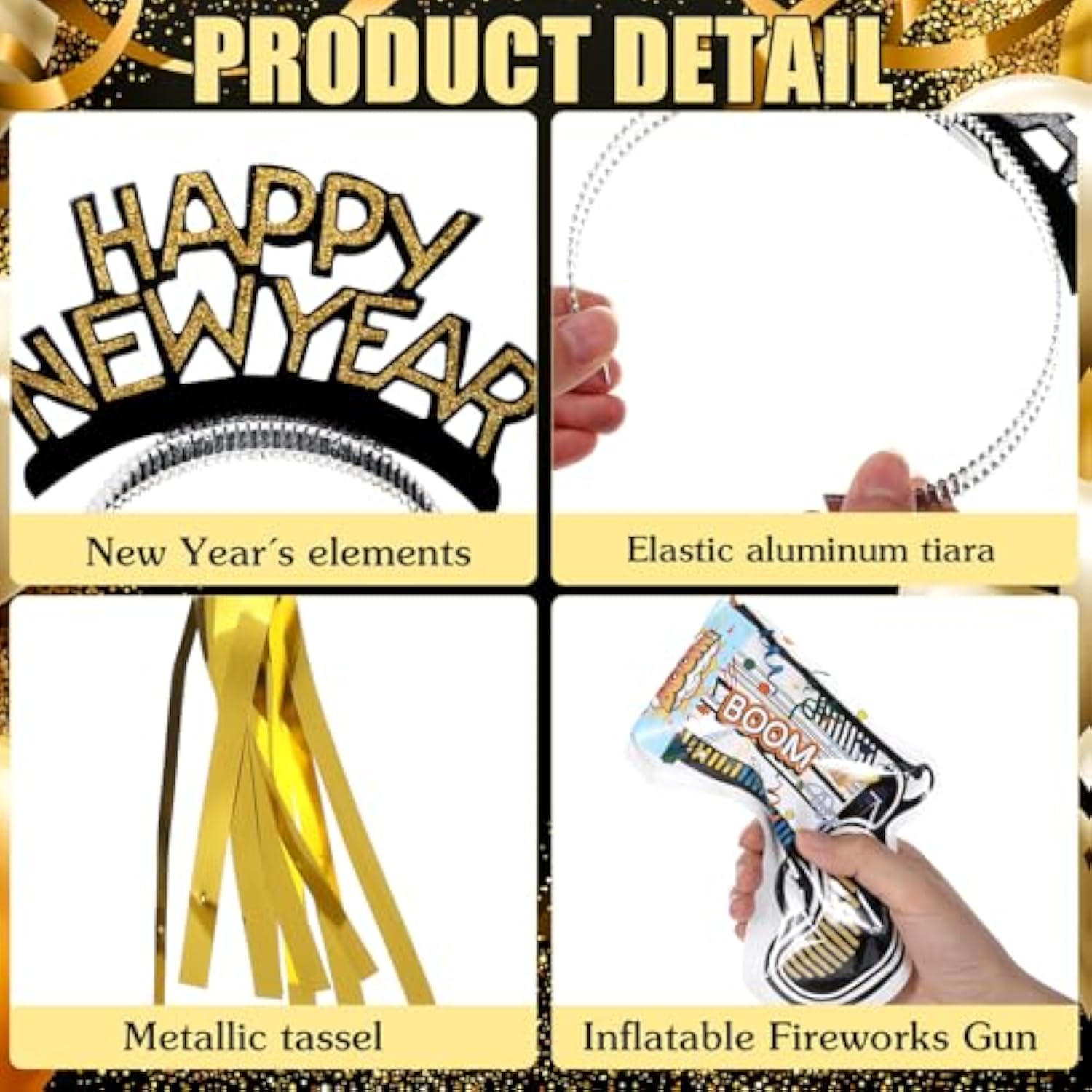 91-Piece 2026 New Year Party Set with Glasses, Headbands, Balloons, and Blowouts