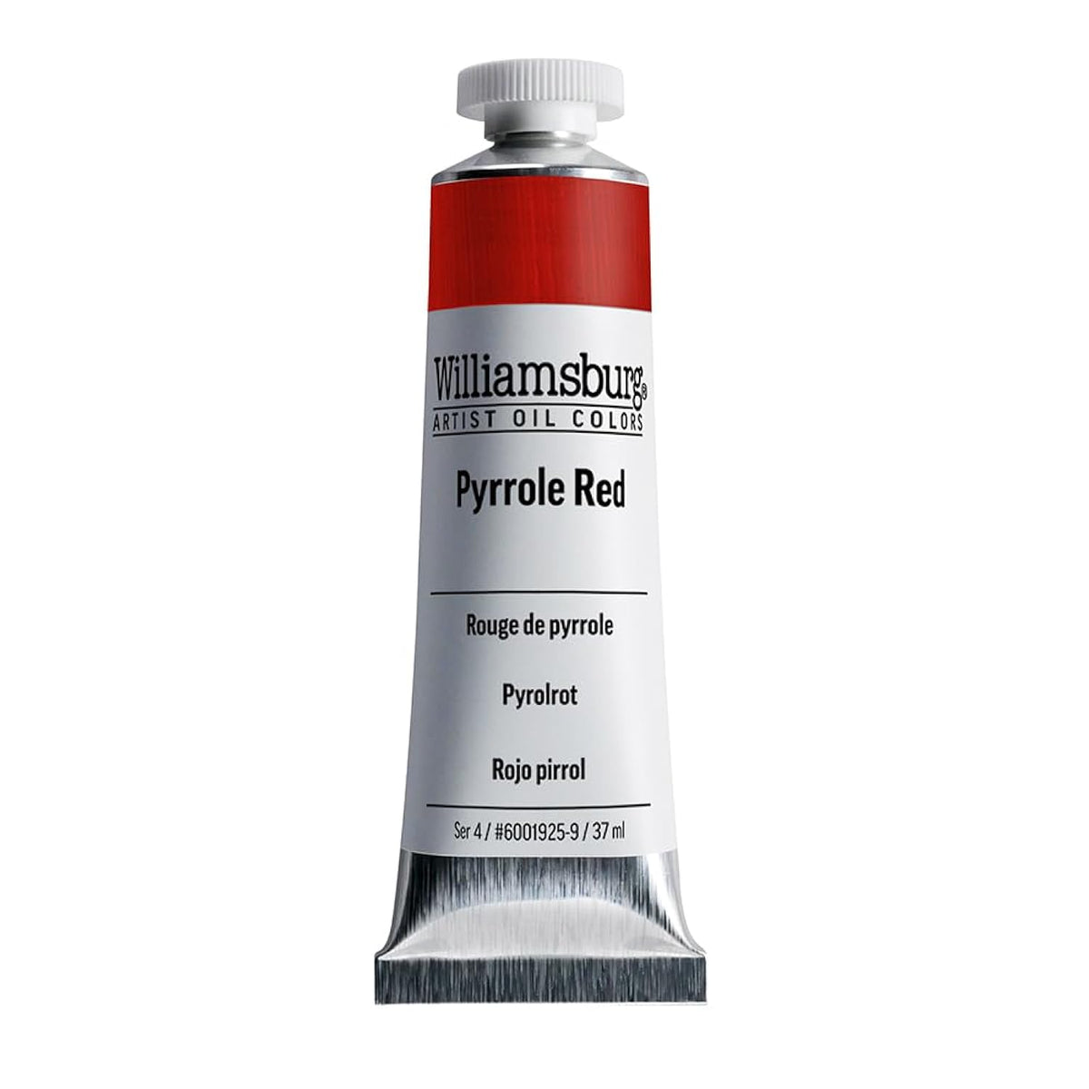 Williamsburg Artist Oil Colors by GOLDEN, Pyrrole Red, 37 ml tube, Professional Oil Paint, Semi-Opaque