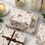 Western Cowboy Wrapping Paper -Mini Roll- 17 Inch X 32.8Ft Brown Wild West Rodeo Gift Wrap Paper Farmhouse Art Paper For Birthday Baby Shower Diy Crafts