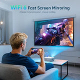 Projector With Wifi And Bluetooth, Upgrade Outdoor Projector, Mini Movie Projector Supports 1080P Synchronize Smartphone Screen By Wifi/Usb Cable For Home Entertainment (Wifi)