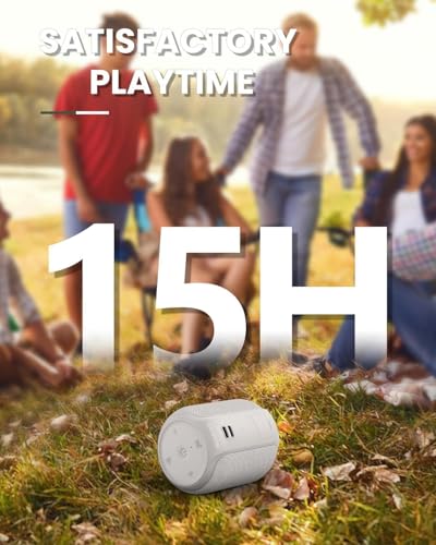 Bluetooth Speakers, 15W Portable Speakers Bluetooth Wireless V5.0 with Stereo Sound, Active Extra Bass, IPX6 Waterproof Shower Speaker, Double