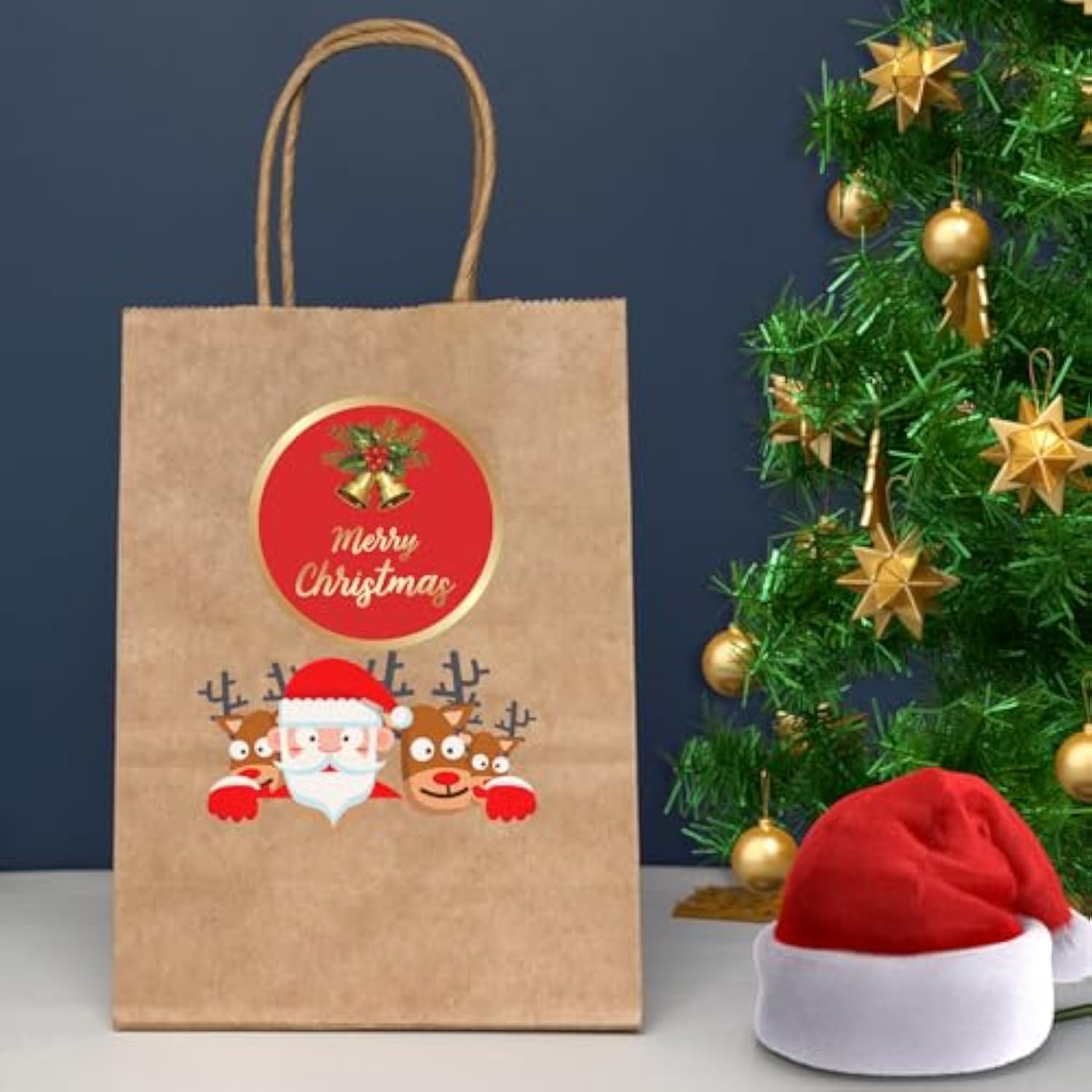 Christmas Gift Stickers - 120Pcs 2Inch Merry Christmas Stickers Gold Foil Stamping Envelope Seal Label Sticker Self Adhesive Xmas Gift Sticker Happy Holidays Labels For Card Gifts Present Decor