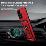 For Moto G Power 2025 Case With Camera Lens Cover, Hd Screen Protector, 10 Ft Military Grade Drop Protection, Magnetic Ring Holder Kickstand Phone Case For Motorola Moto G Power 2025, Red