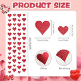 4 Pack Glitter Heart Garland Valentines Day Decorations Paper Hearts Streamers Hanging Hearts Decorations For Valentines Galentines Day Birthday Bridal Shower Wedding Engagement Anniversary (Red)