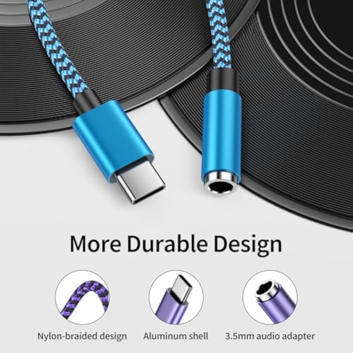 Usb-C To 3.5Mm Audio Headphone Adapter For Samsung Galaxy A16 5G/A56/M56/A36/A26,S25 Ultra/S24/S23 Fe,Pixel 9, Type C To Jack Dongle Adapter For Iphone 16E/15,Ipad Air 13/11 - Hifi Audio Dongle Cable