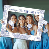 Something Blue Before I Do Photo Booth Props With Frame, 24Pcs Something Blue Before I Do Bridal Shower Decorations, Bridal Shower Decorations, Bachelorette Photo Booth