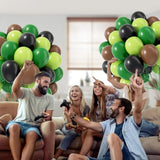 60 Pcs Jungle Theme Balloons Green, Brown & Lime for Baby Showers & Birthdays