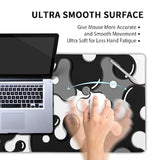 Black White Grey Mouse Pad Xl Anime Cool Geometric Japanese Extended Desk Mat 80X30Cm Nonslip Rubber Base Stitched Edge Large Mousepad For Desk Gaming Laptop Desktop,31.5×11.8 Inch