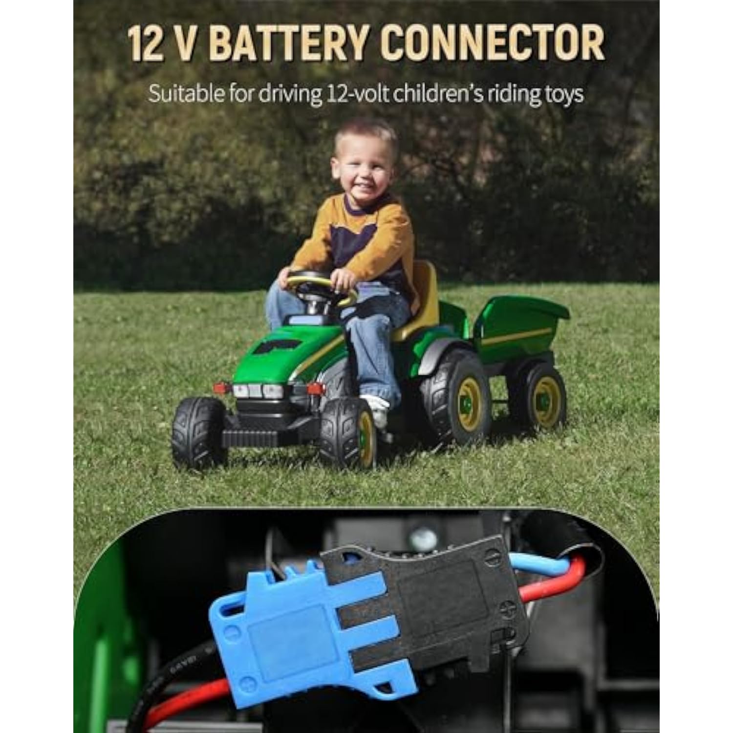 Power Wheel Adapter For Dewalt 20 V Lithium Battery, Peg-Perego Dewalt Battery Adapter With Original Wire Harness Connector, Dc Power Adapter Conversion For Peg-Perego Children'S Riding Toys