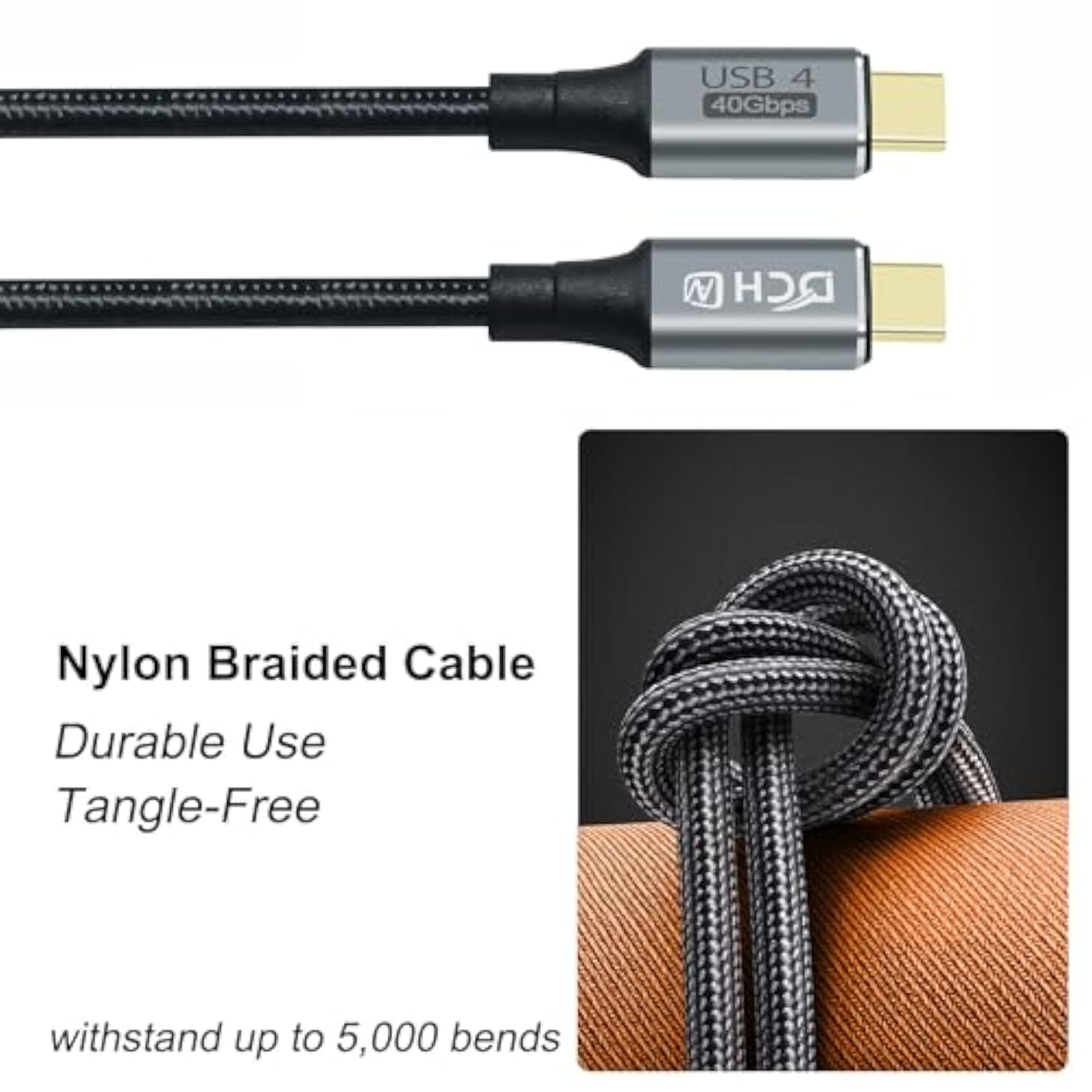 4Ft Usb 4 Cable Usb C To Usb C 8K Hd Display Video 40 Gbps Data Transfer 100W