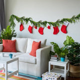 2 Pack Christmas Real Touch Norfolk Pine Garland Table Garland, 6Ft Artificial Faux Greenery Garlands For Mantle Indoor Home Decor Xmas Holiday Seasonal