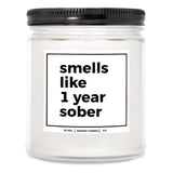 You Nique Designs Smells Like 1 Year Sober Candle - Cool Sobriety Gifts For Men, Women, Sober Surprise For Men, Women, Sobriety Anniversary Candle, 1 Year Sobriety Gifts (Mahogany Teakwood)