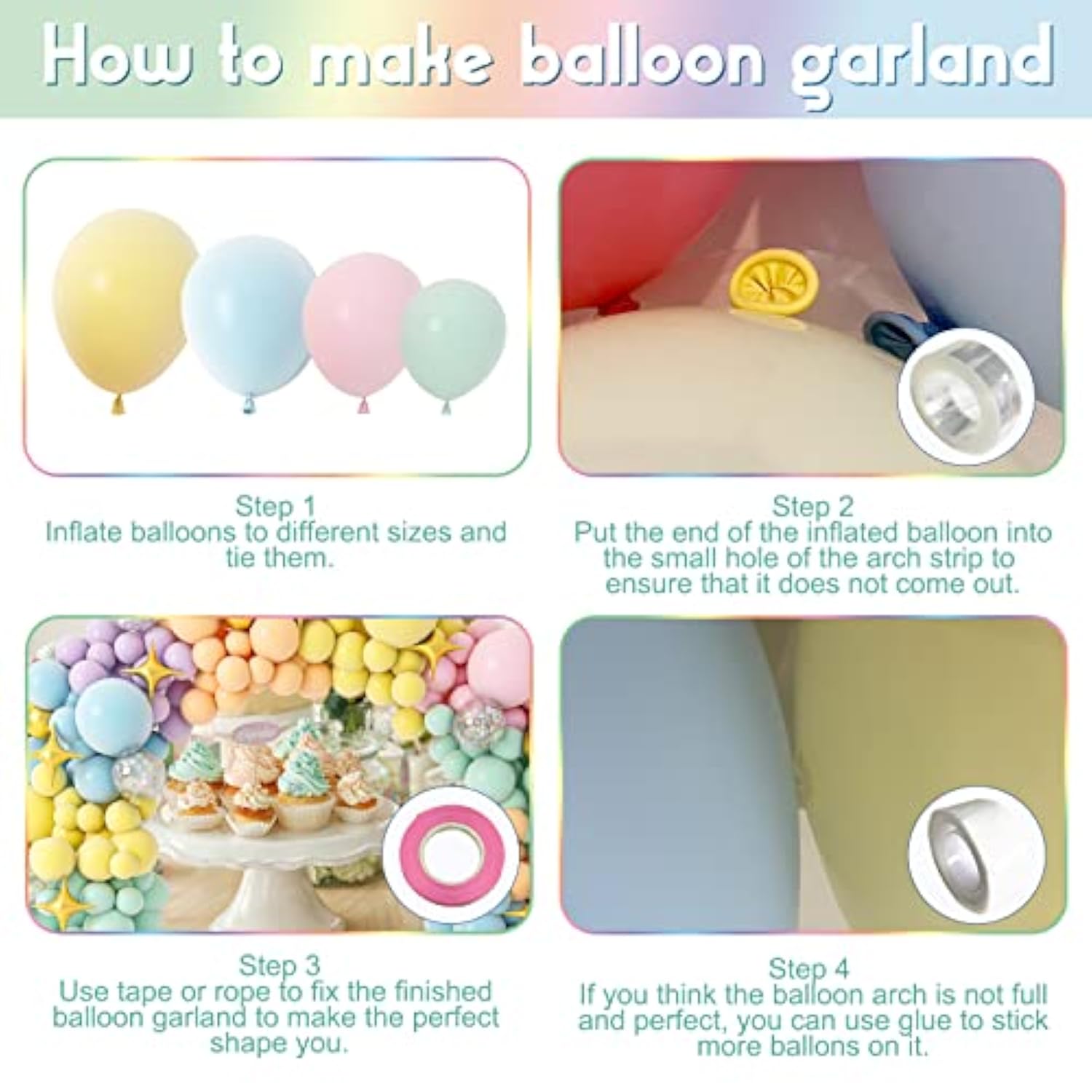 146Pcs Easter Pastel Rainbow Balloon Arch Garland Kit Macaron Unicorn Spring Globos Para Decoracion With Star Foil Balloon For Baby Shower Birthday Anniversary Mermaid Party Graduation