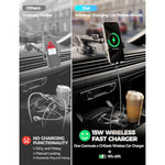 Wireless Car Charger With Phone Holder Mount, 15W Fast Charging Auto Clamping Phone Holders For You Car Windshield Dashboard Air Vent Accessories For Iphone, Samsung Galaxy, Google, Etc
