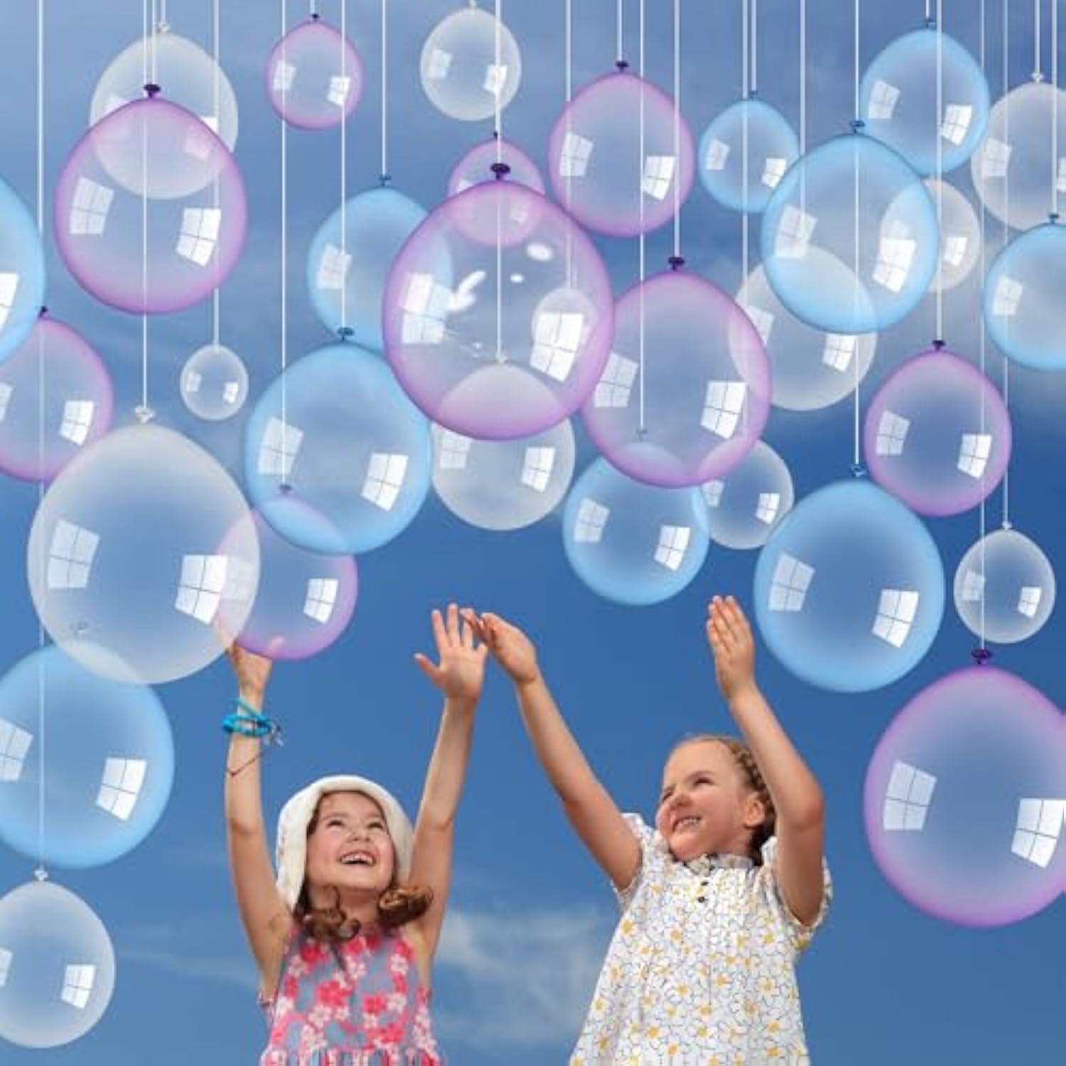 130pcs Iridescent Clear, Blue & Purple Balloons – Mermaid and Under the Sea Party Decorations