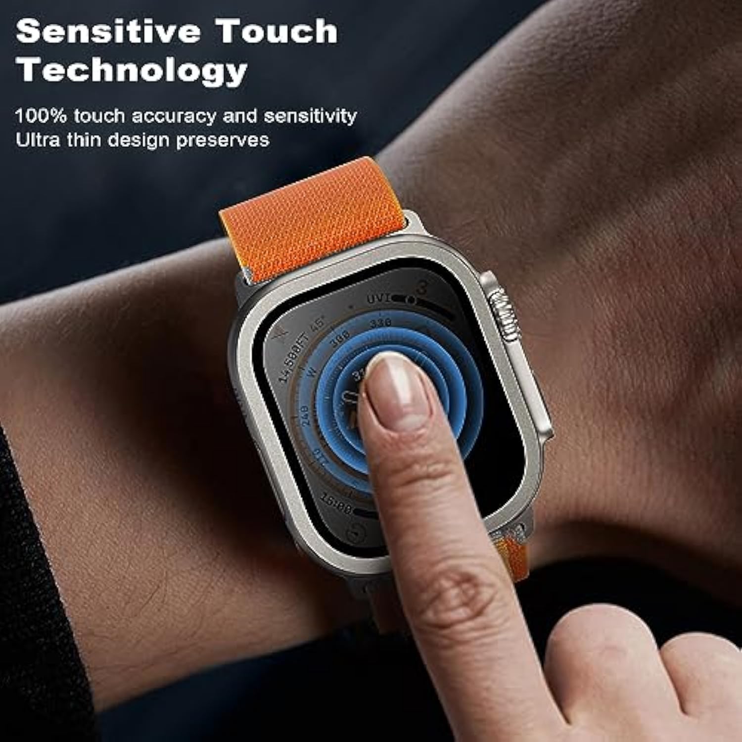 For Apple Watch Ultra 3 / Ultra 2 Screen Protector 49Mm, [26 Degree Privacy] Titanium Alloy Frame + 9H Tempered Glass, [Touch Sensitive] Lightweight Protective Glass Film For Iwatch Ultra 2 Pack