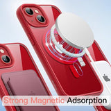 Magnetic Case for iPhone 13 6.1-Inch Compatible with MagSafe, Shockproof Phone Bumper Cover, Solid Color Matte TPU Frame, Anti-Scratch Clear Back