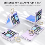 Case For Samsung Galaxy Z Flip 6 Case With Hinge Protection 2 Pack Tempered Glass Screen Protection Cover For Samsung Galaxy Z Flip 6 5G(Clear)