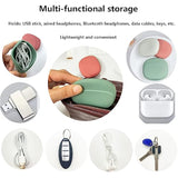 Silicone Headphone Organizer-Data Cable Storage Case-Mini Key Box-Portable Wired Headphone Organizer(Red-Grey-Green-3Pcs)
