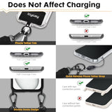 Phone Lanyard Crossbody, Black Cell Phone Lanyard For Around The Neck Adjustable Phone Strap, Anti Theft Long Lanyard For Iphone Case Id Holder Keys Phone Accessories Travel Essential For Women