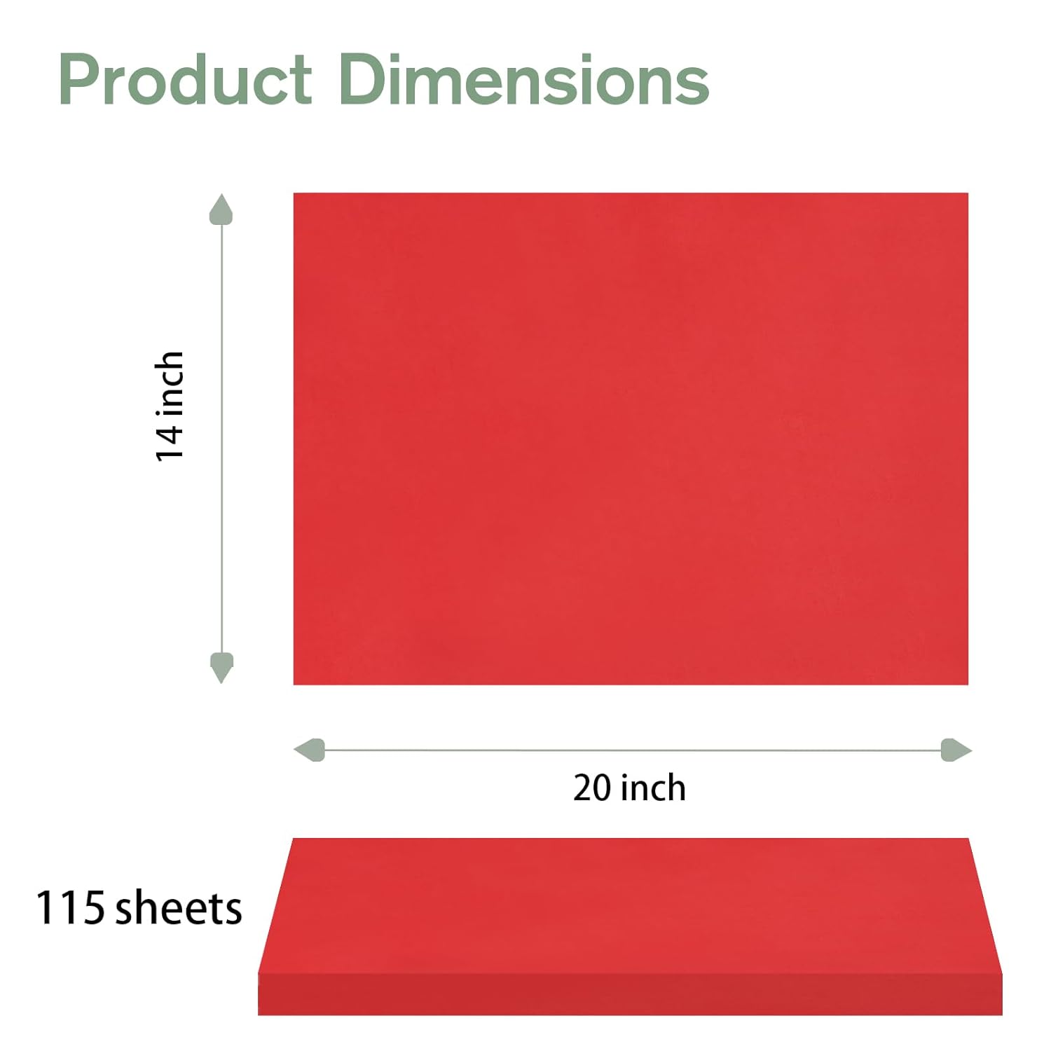 Red Tissue Paper For Gift Bags, 115 Sheets 14 X 20 Inches Wrapping Paper, Bulk For Crafts Mother'S Day Valentine'S Day Wedding Birthday Christmas Party Decor