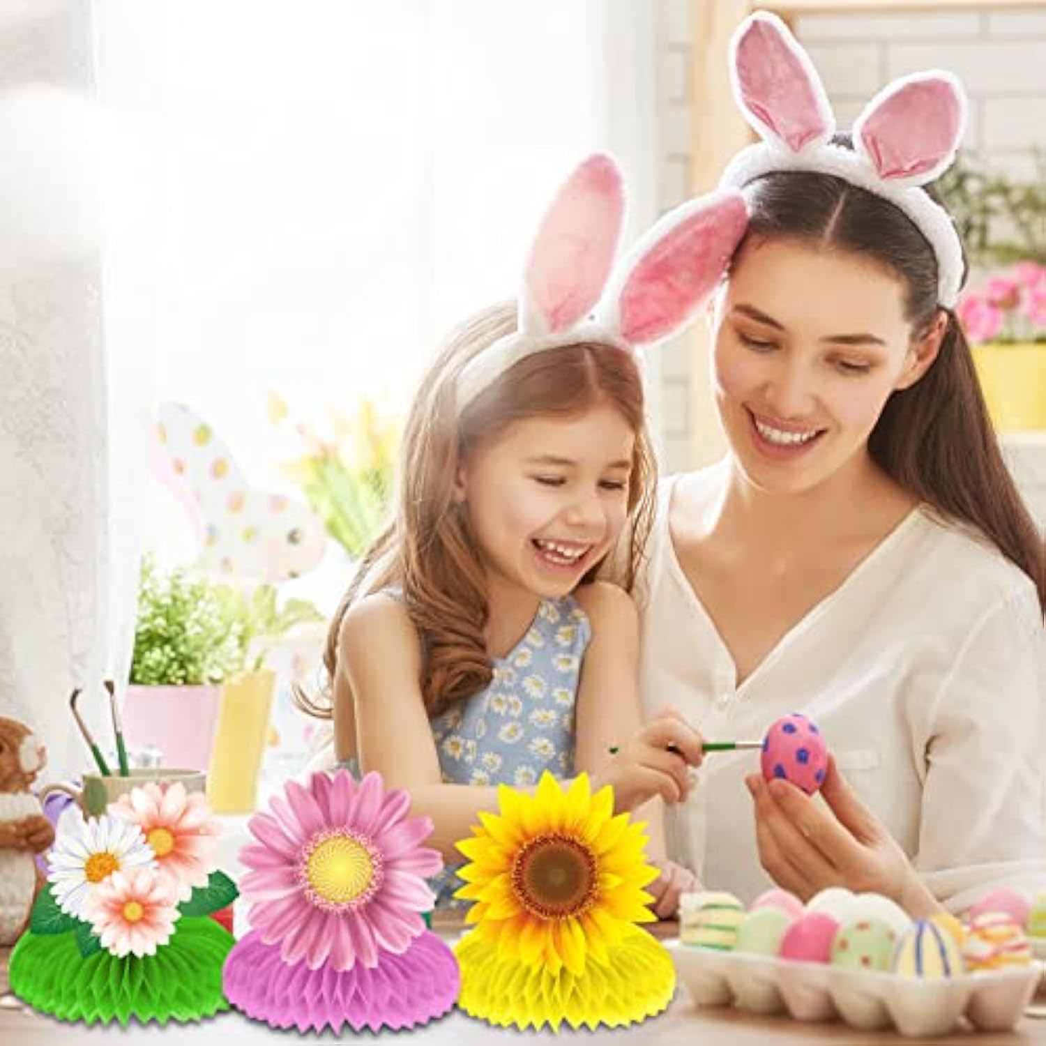 10 Pieces Sunflower Honeycomb Centerpiece Table Toppers, Autumn Summer Spring Birthday Decor For Women Kids Office Classroom Birthday Party Easter Butterfly Party Daisy Mother'S Day Supplies