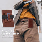 Holster For Iphone 16 Pro Max 15 Pro Max 14 Pro Max 13 Pro Max 12 Pro Max 16 Plus 15 Plus 14 Plus, Premium Leather Pouch With Belt Clip Phone Holster Belt Case, Coffee -L