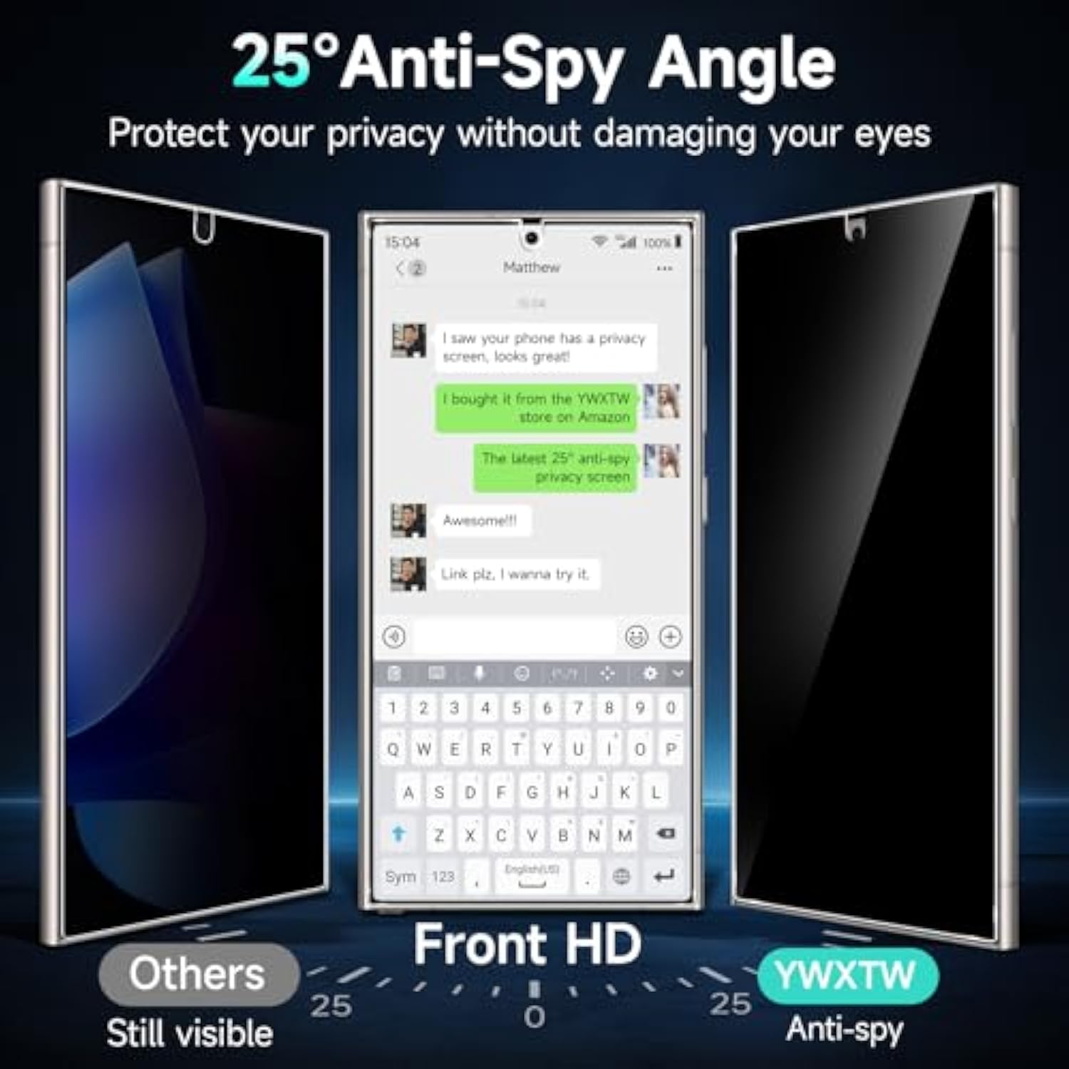 Ez Unlock Samsung Galaxy S24 Ultra Privacy Screen Protector 2 Pack