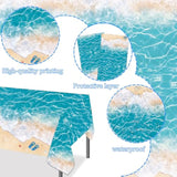 Beach Party Tablecloth Summer Birthday Decorations 2Pcs Ocean Waves Table Covers Pool Party Table Decorations For Hawaiian Theme Baby Shower Supplies