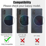 Ngb Case For Samsung Galaxy A71 5G With Tempered Glass Screen Protector (Not Fit A71 4G) Ring Holder/Wrist Strap, Girls Women Liquid Bling Sparkle Floating Glitter Cute Case (Aqua/Purple)