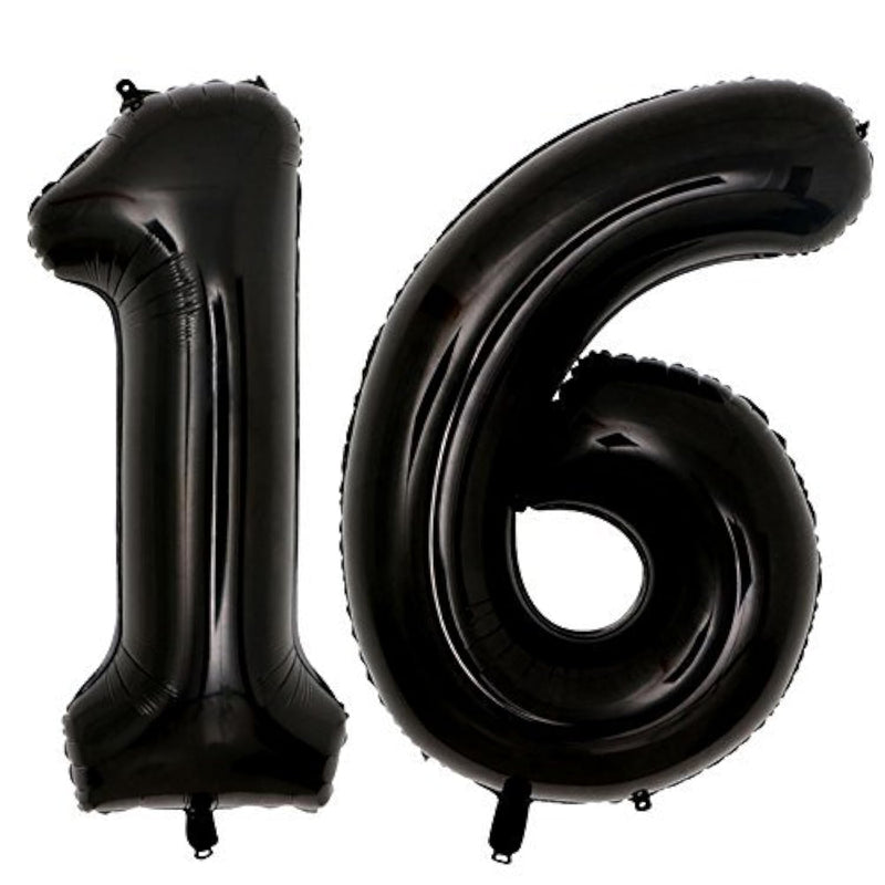 40Inch Jumbo Black 16 Number Balloons For 16Th Birthday Party Decorati