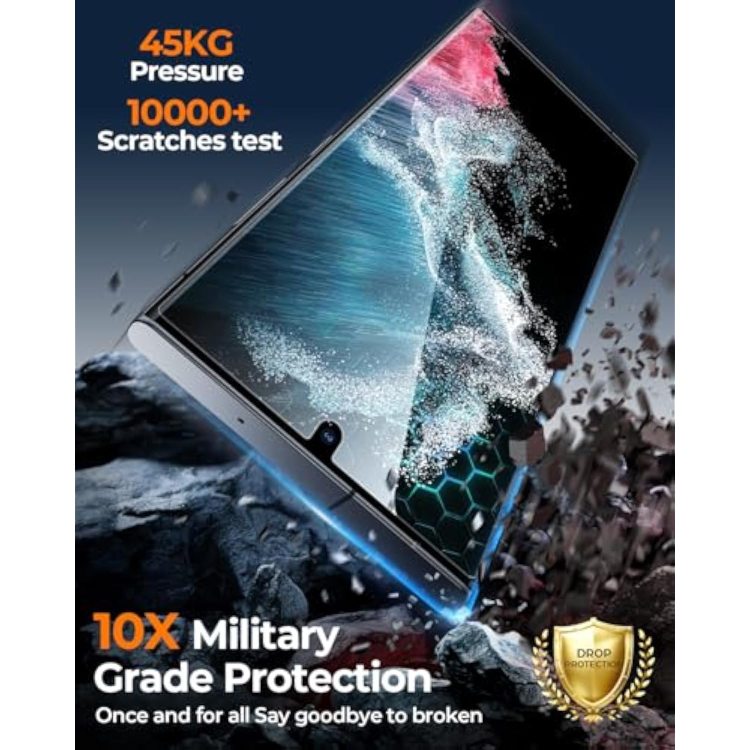 2+2 Packs For Samsung Galaxy S22 Ultra Privacy Screen Protector 6.8" With Camera Lens Protector [Auto Alignment Cabin/Dust Removal] Anti Spy Film, 100% Fingerprint Id Compatible, Case Friendly