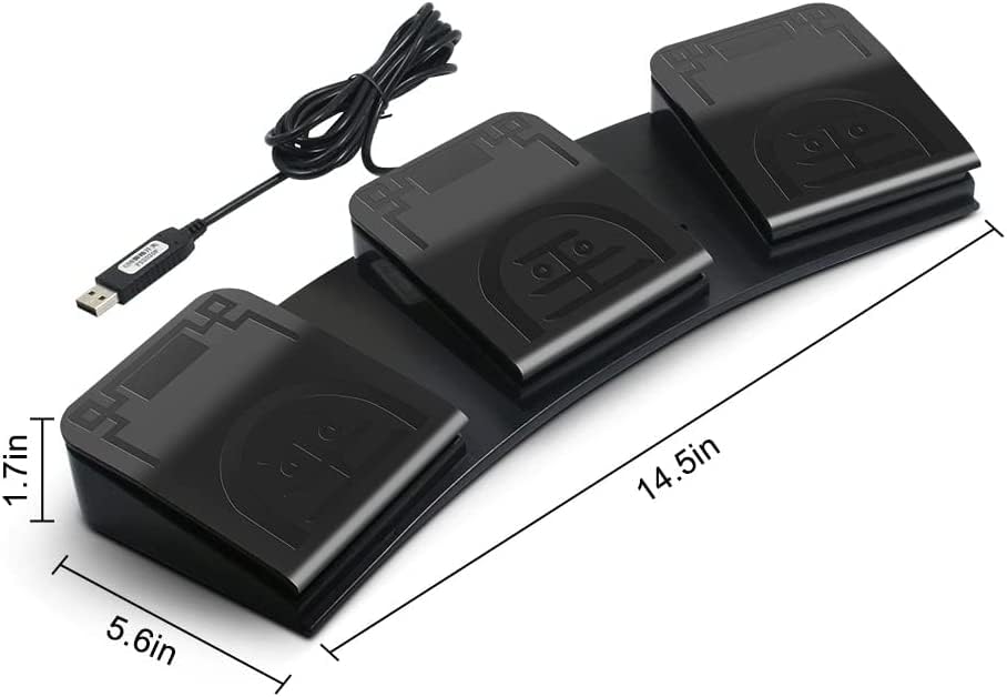 Usb Foot Pedal Pc 3 Key Foot Pedal Customized Foot Switch Programmable Computer Keyboard Mouse For Video Game Control Office Work Sheet Music Page Turner Action Control Hid (Photoelectric)