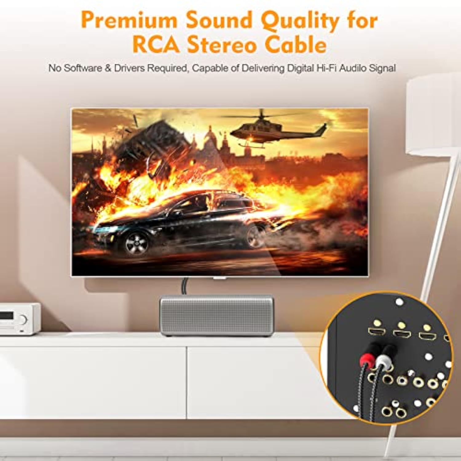 Rca Cables 3.3Ft 2 Pack[Hi-Fi Sound, Nylon Braided, Shielded], 2-Male To 2-Mal