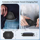 Pocket Wireless Charger For Samsung Android Phone, Foldable Travel Wireless Charging Station/Stand Compatible For Samsung S25 Ultra/S24/Z Flip 6/5, Watch Charger For Samsung Watch 7/Buds Pro3/2(Balck)