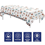 Western Cowboy Party Decorations Tablecloth For Birthday Baby Shower, 3Pcs Disposable Wild West Cowboy Rodeo Party Supplies Tablecover, 86In X 55In