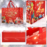 15Pcs Giant Christmas Gift Bags, Heavy Duty Treat Tote Grocery Bags With Handles, Sewing Non-Woven Jumbo Bags For Gifts Wrapping Shopping, Xmas Party Supplies, 21.26"×15.7"×7.9"