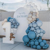 Dusty Blue Balloon Garland Kit - 167Pcs Blue Balloon Arch Kit With Dusty Blue, Baby Blue, Sand White, White Balloons - Perfect For Baby Shower Wedding Boy Birthday Decoration
