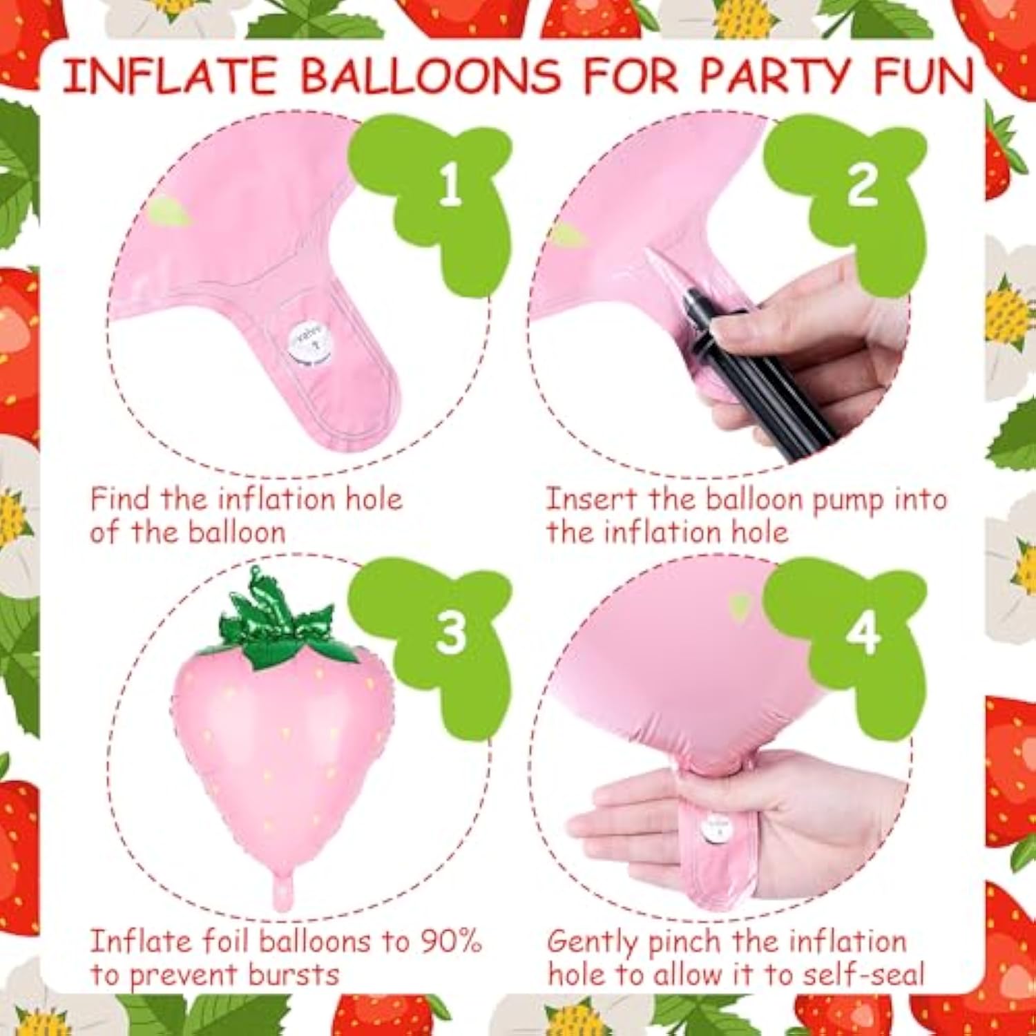 8 Pcs Strawberry Balloons 28" Berry Foil Balloons Shortcake Birthday Party Decor