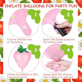 8 Pcs Strawberry Balloons 28" Berry Foil Balloons Shortcake Birthday Party Decor