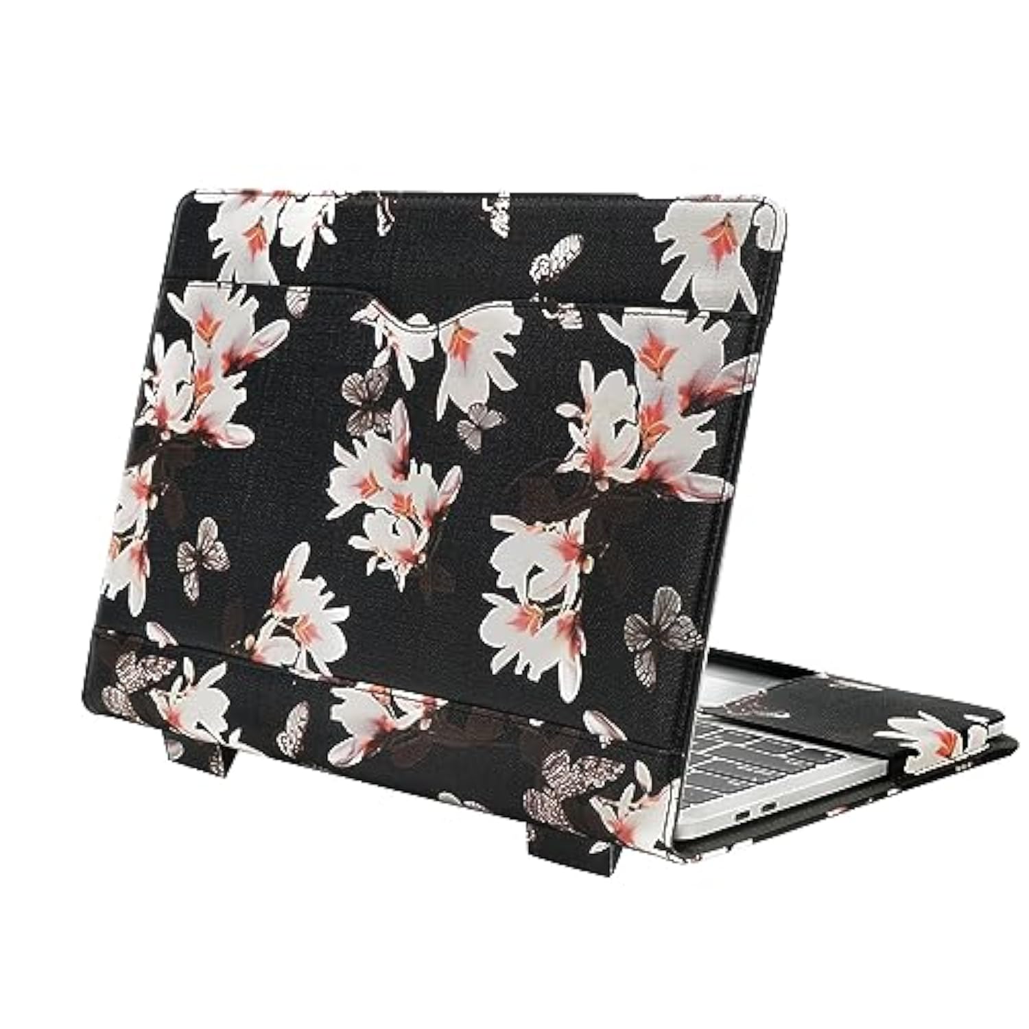 Tytx Compatible With Macbook Air 15 Inch Case 2023 2024 Release M3 A3114 M2 A2941 With Liquid Retina Display & Touch Id Laptop Sleeve Protective Folio Book Cover With Vents (Blackflower)