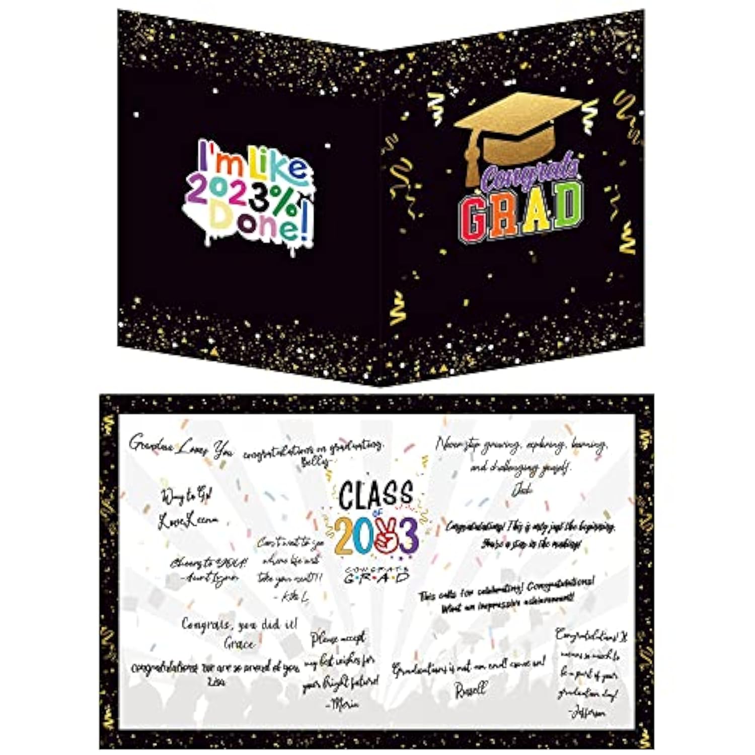 Graduation Party Decorations, Giant Guest Book, Jumbo Greeting Card, Signature Board, Class Of 2023 Congrats Grad Sign In Poster, Graduation Party Supplies Favors Gifts - 14 X 22 Inches, Unframed
