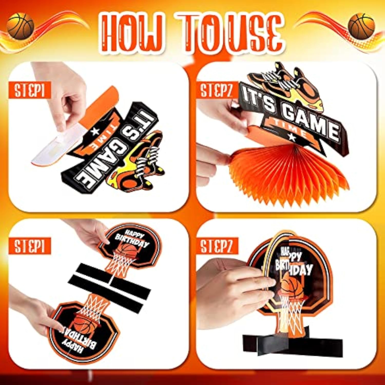 10 Pieces Basketball Birthday Decorations Basketball Table Centerpiece