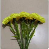 10 Stem Artificial Flowers Carnations Bouquets,11Inch Real Touch Flowers With Stems,Silk Petals Fake Flowers Forever Plants For Wedding Flower Bouquet Centerpieces Bridal Shower Birthday (Yellow)